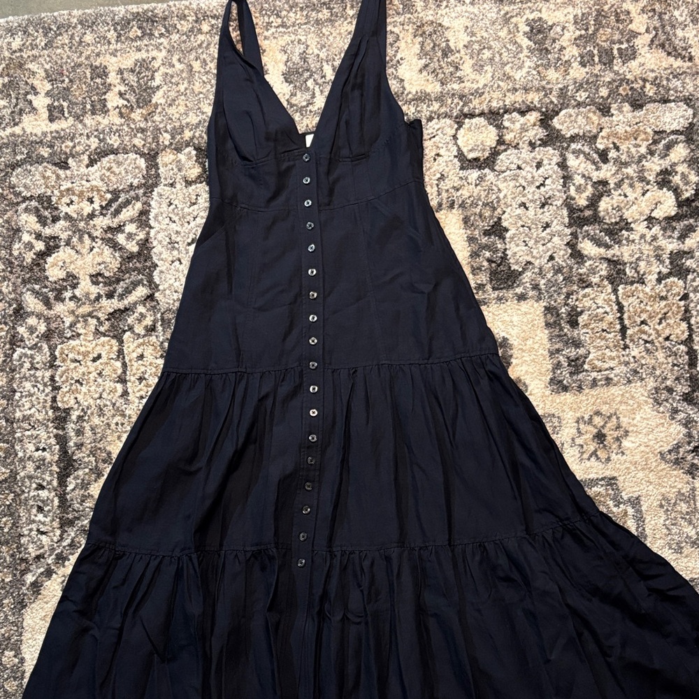 A.L.C. Black Button-Front Maxi Dress